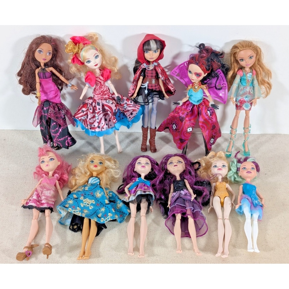 Ever After High Dolls Lot of 11 with Accessories Hearts Cerise Hood Ella Cupid